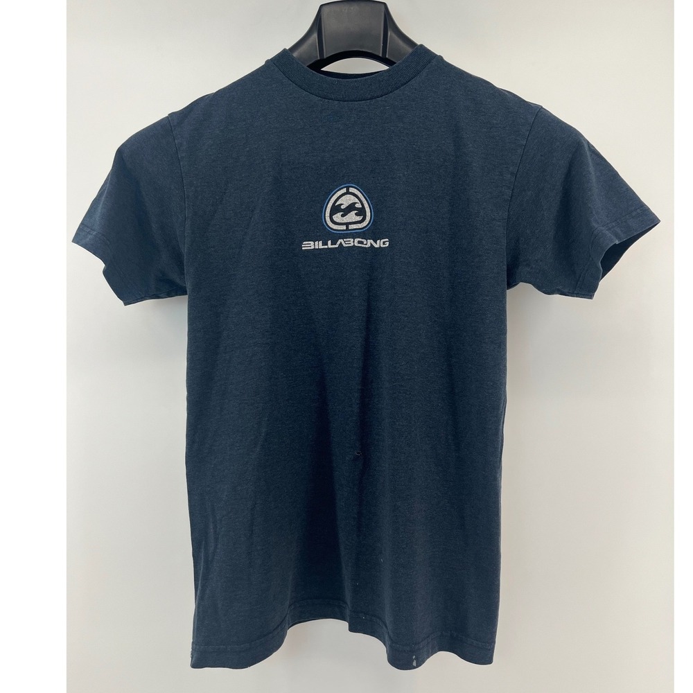 Billabong Graphic T-Shirt Mens Small Navy Vintage Made in USA Distressed Logo